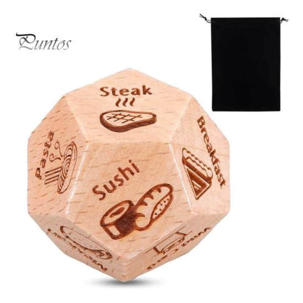 (as the picture, B) Date Night Dice Wooden Food Decision Dice 12 Side Date Night Ideas Anniversary Valentine's Day Gift for Adult Couples Husband Wife