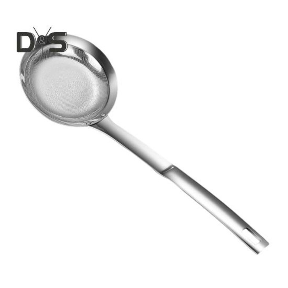 (as the picture, L) Hot Pot Fat Skimmer Spoon Stainless Steel Fine Mesh Strainer Foam Strainer Oil Filter For Separating Floating Foam Fat Long Handle Ladle Colander