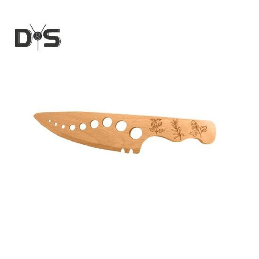 Herb Stripper Wooden Vanilla Stripping Tool for Kale Collard Greens Thyme Basil Curved Edge Multi-holes Kitchen Gadget