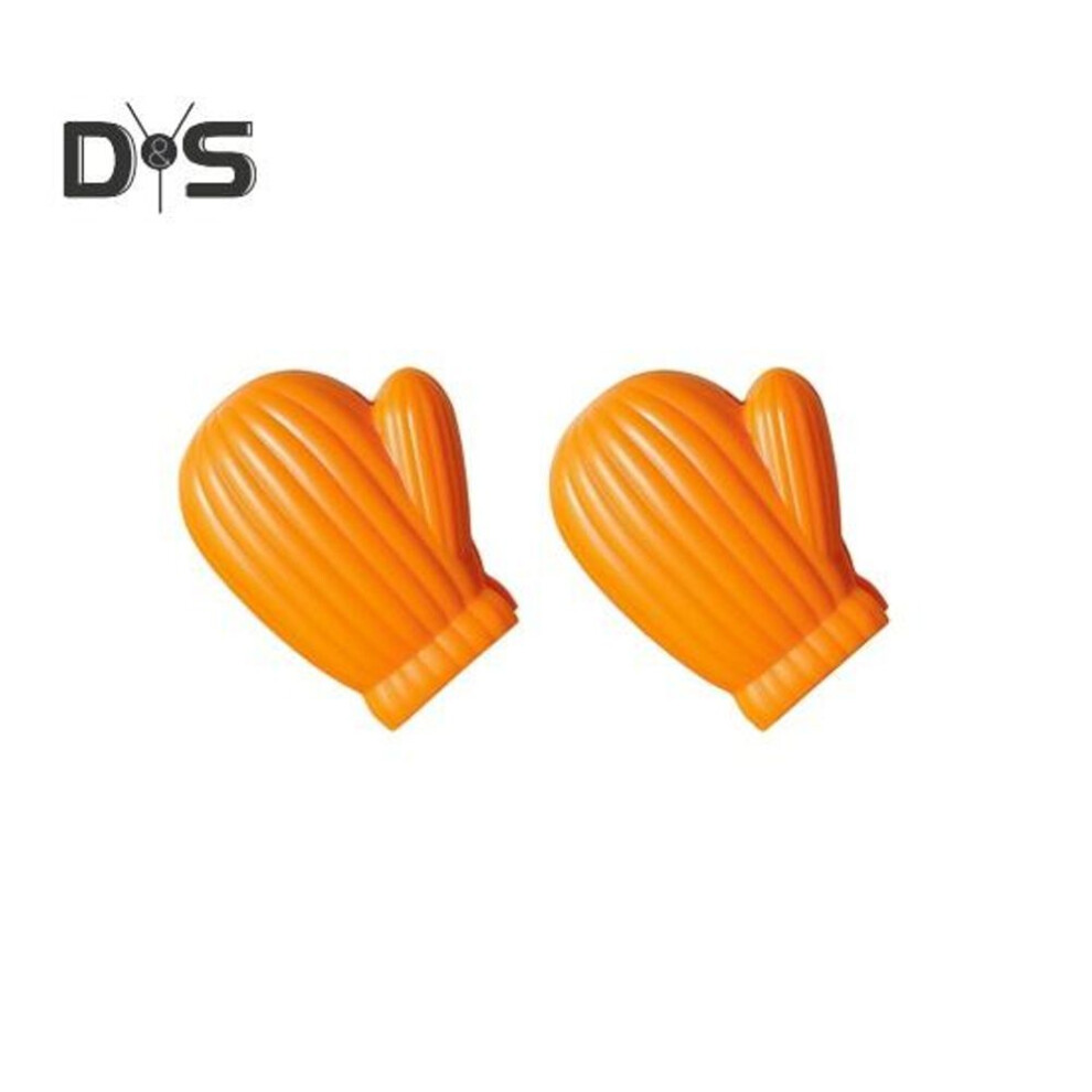 (orange) 2 Pcs Chip Clips Mini Glove Shaped Food Tongs Airtight Seal Grip Chip Bag Clips for Food Storage Odorless Food Bag Clips for Bread Snack Bags