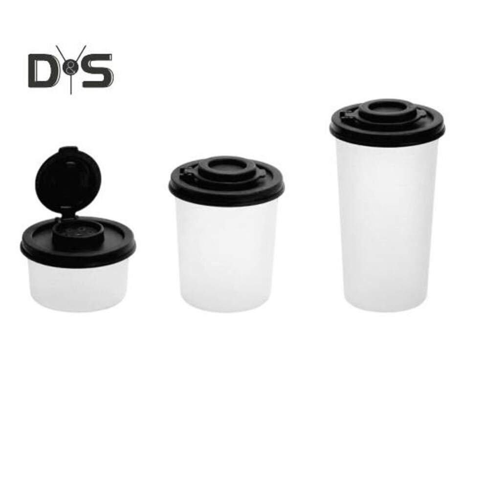(black) 3 Pcs Clear Saltshakers Pepper Shakers Set Moisture Proof Spice Jar Seasoning Bottle For Camping Picnic Travel Reusable Plastic Airtight Dispenser