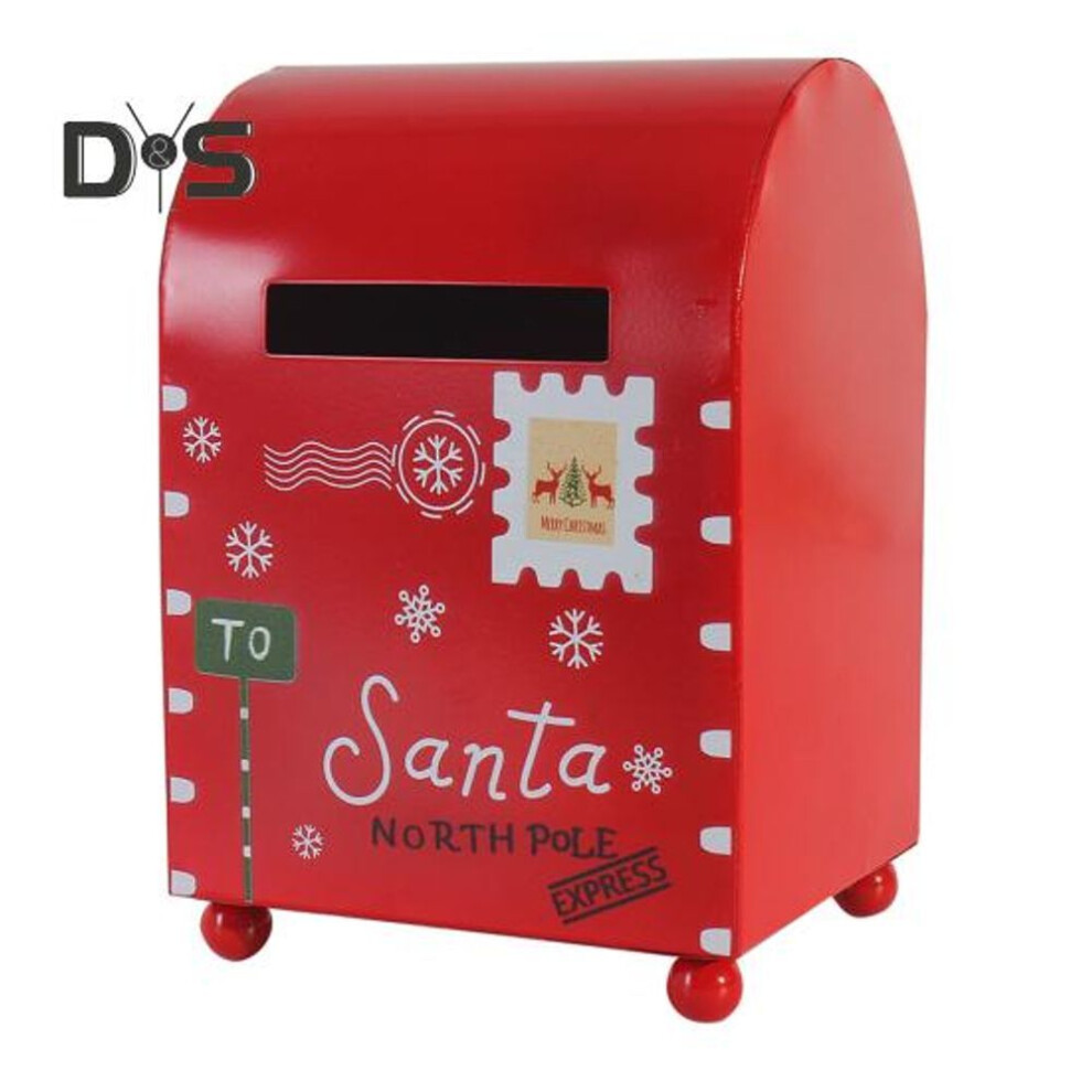 Christmas Post Box Santa Letter Box Metal Letters To Santa Mailbox Xmas Decoration For Home Garden Porch Holiday Decor