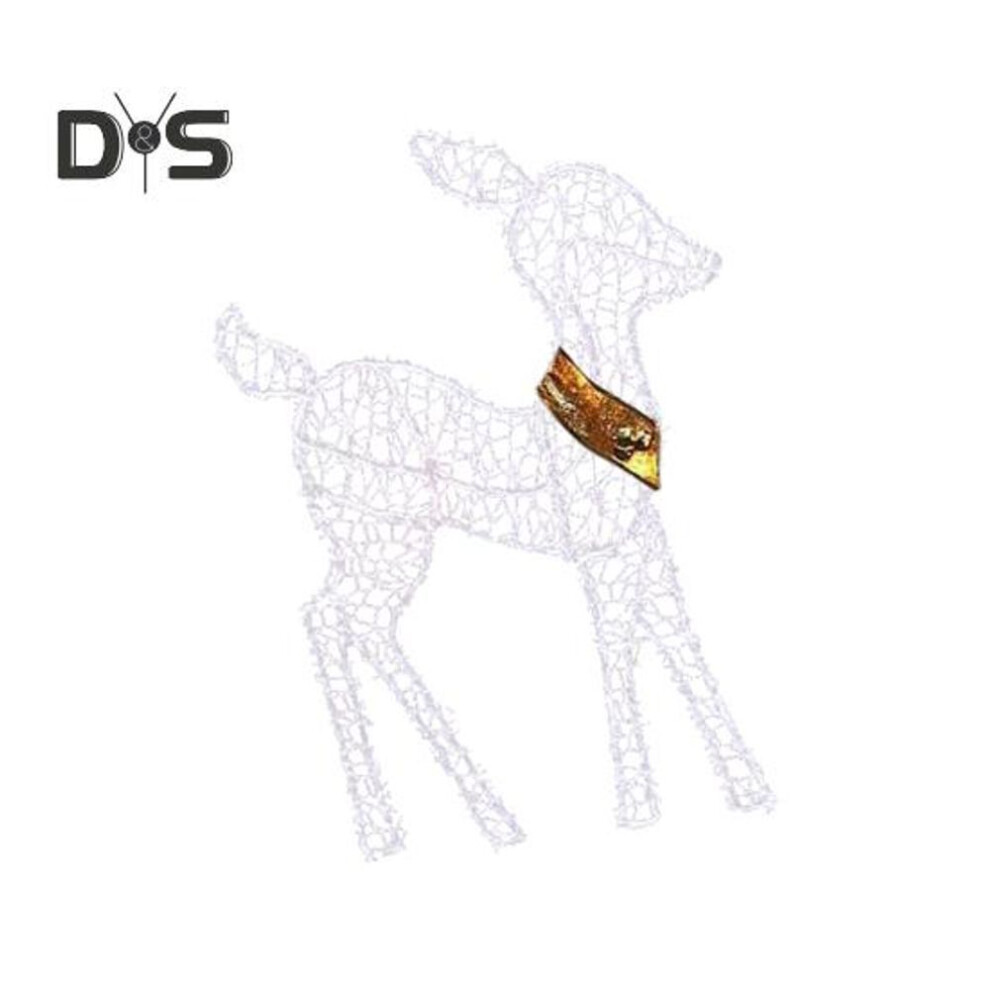 (as the picture, C) Led Reindeer Christmas Decoration Iron Frame Lighting Deer Ornament Indoor And Outdoor Reindeer Statues For Garden Lawn Yard Decor