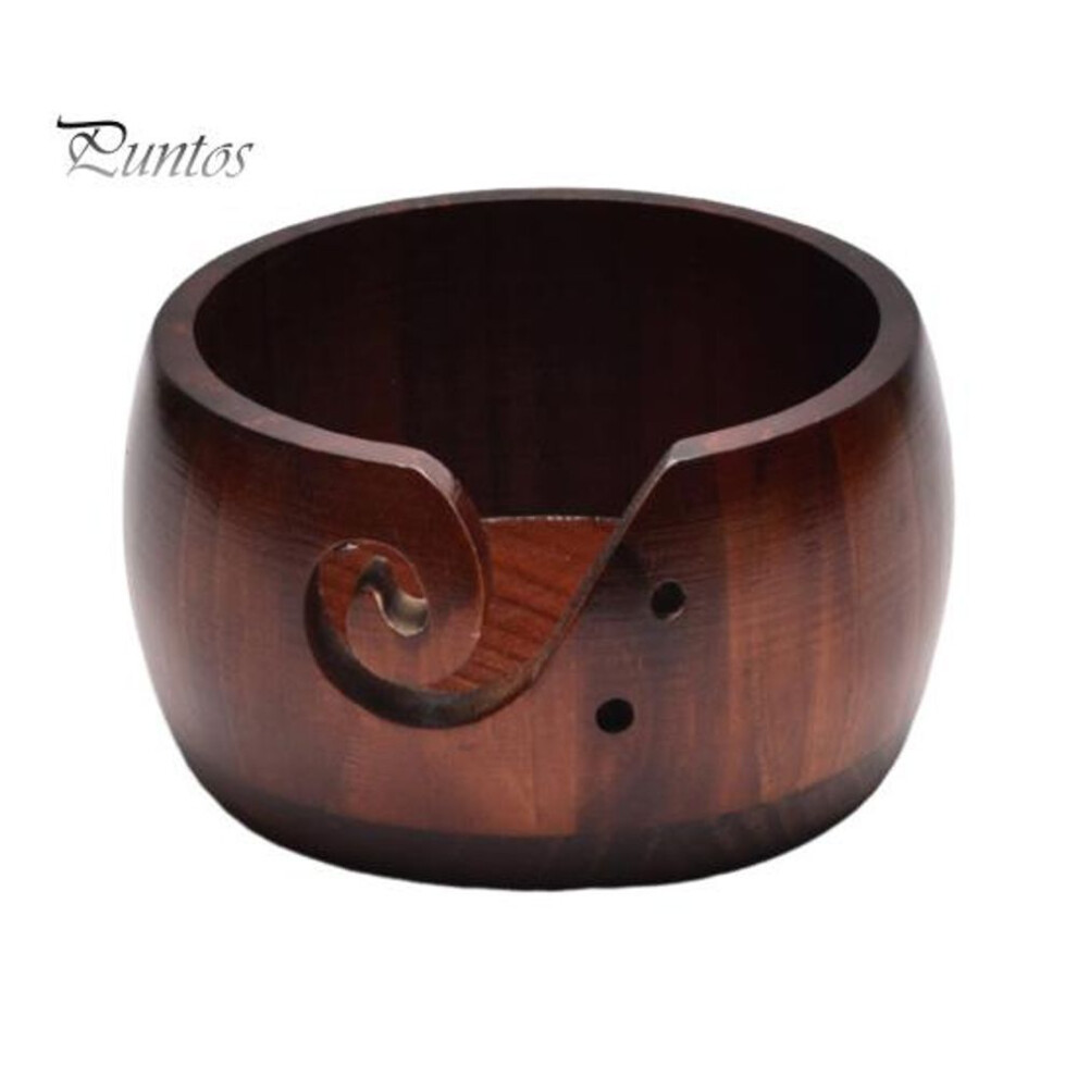 (as the picture, D) Personalized Yarn Bowl For Crocheting Custom Wooden Knitting Crochet Holder With Lid Multi-functional Craft Storage Organizer Handmade Gifts For