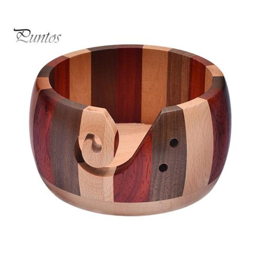 (as the picture, G) Personalized Yarn Bowl For Crocheting Custom Wooden Knitting Crochet Holder With Lid Multi-functional Craft Storage Organizer Handmade Gifts For