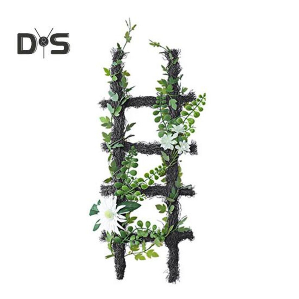 (as the picture, rectangular) Artificial Greenery Wreath Simulated Green Plants Decoration Faux Foliage Garland Spring Decoration For Home Front Door Wall Decor