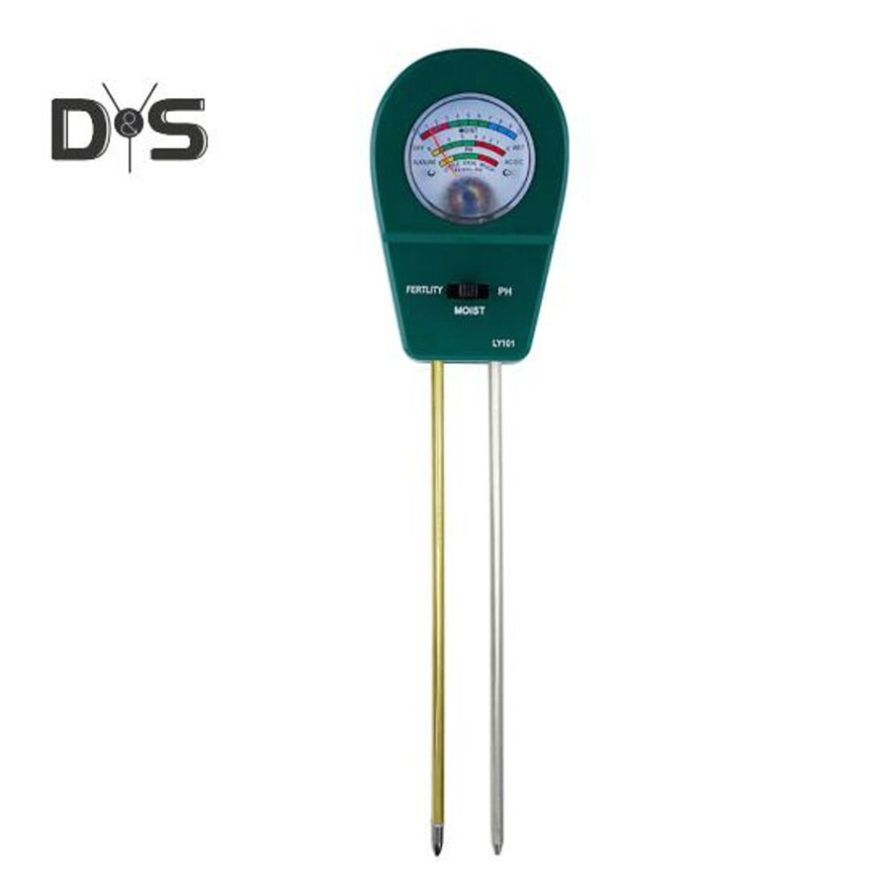 (green) Ly101 Soil Ph Meter Plug-and-play 3-in-1 Soil Tester Plant Moisture Fertility Ph Detector Garden Supply