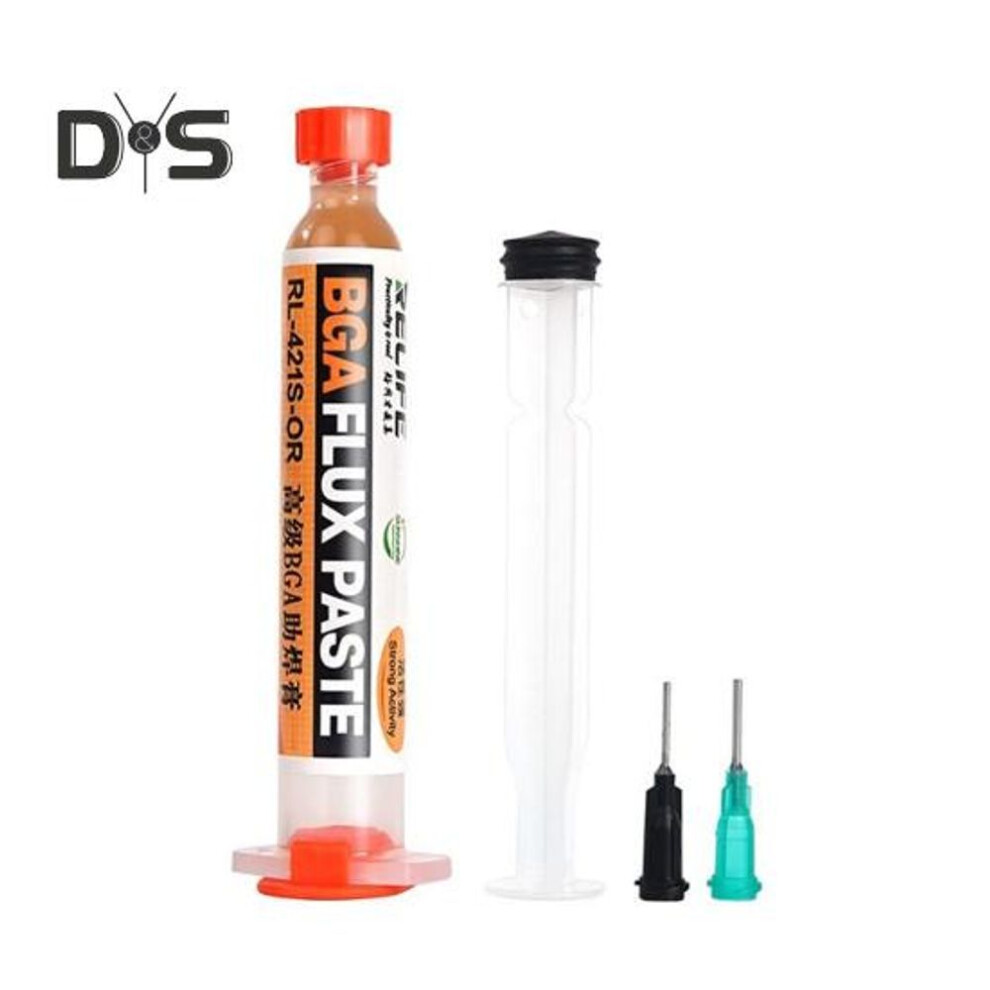 (as the picture, B) 1 Set Solder Paste Lead-free Low Temperature 2 Needles PCB BGA CPU LED Welding Paste Rework Tools Industrial Accessories