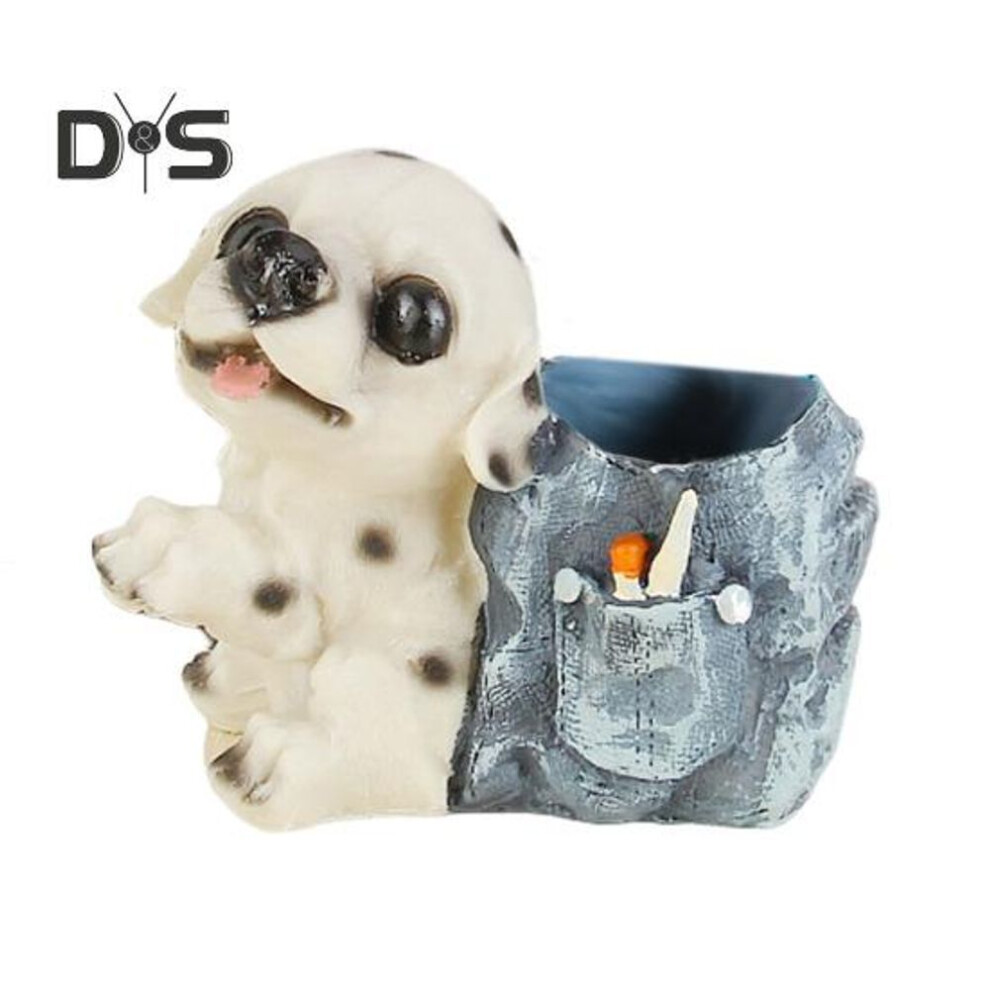 (as the picture, G) Dog Pen Holder Resin Puppy Pen Organizer Dog with Schoolbag Decoration Pencil Cup Gift for Dog Lovers Home Office Desk Decor