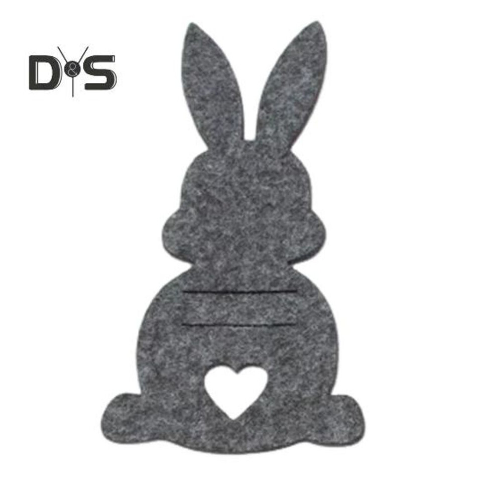 (dark gray) 1pc/5pcs Easter Rabbit Money Holder Card Felt Bunny Shape Hanging Cash Holder For Money Gifts Easter Basket Stuffers Tag Card For Holiday Decor