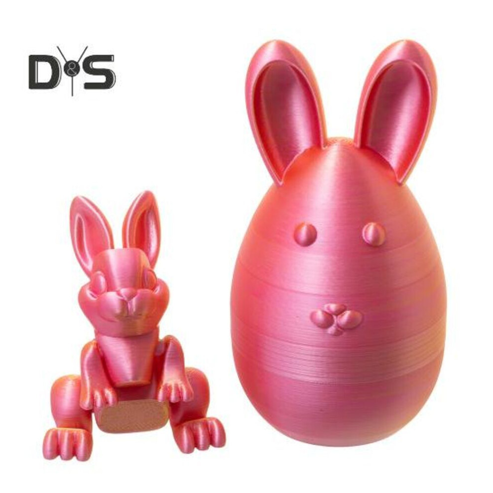 (pink,gold) Easter Rabbit Egg 3D Printed Bunny With Movable Joints Easter Egg With Rabbit Inside For Home Decorations Kids Gifts