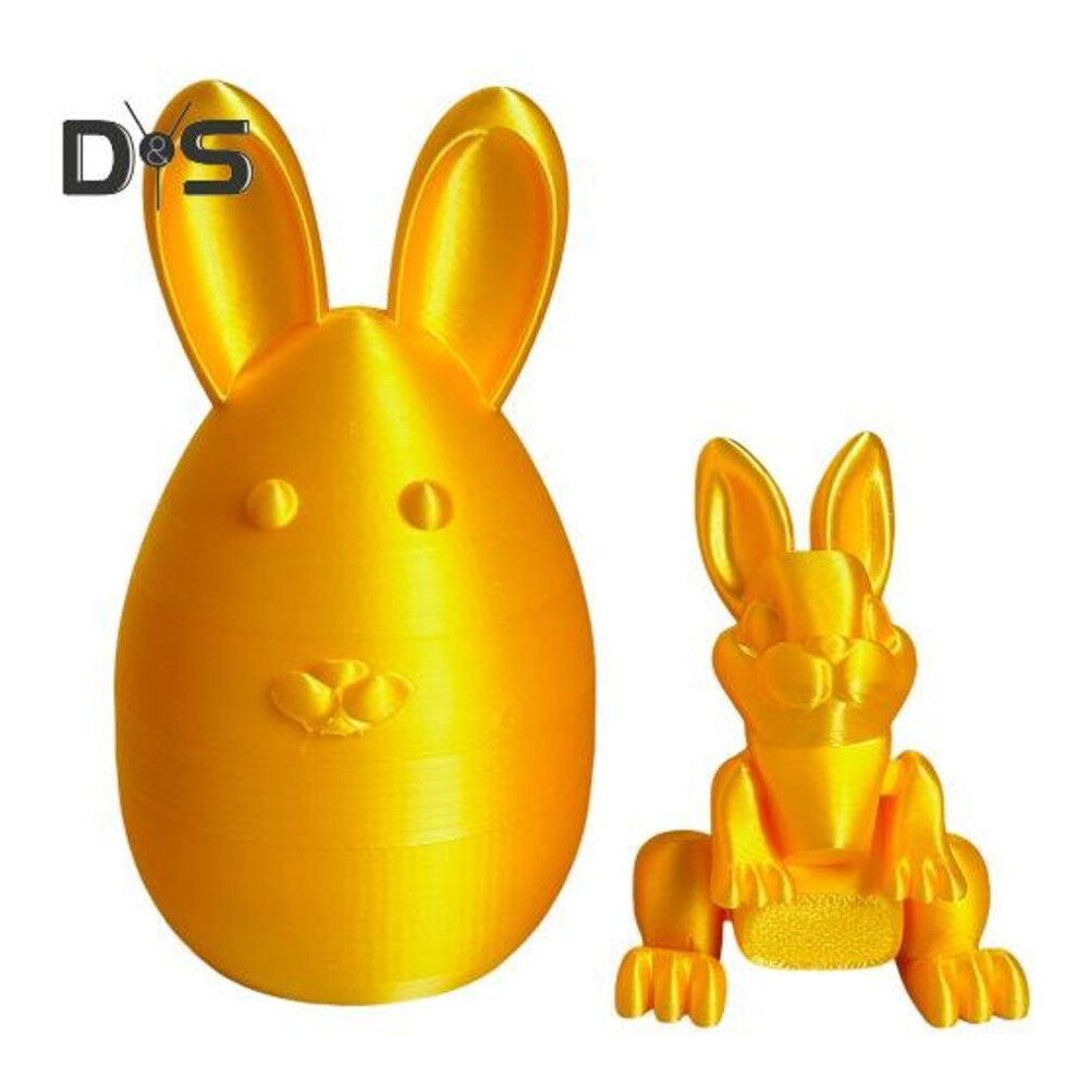 (golden) Easter Rabbit Egg 3D Printed Bunny With Movable Joints Easter Egg With Rabbit Inside For Home Decorations Kids Gifts