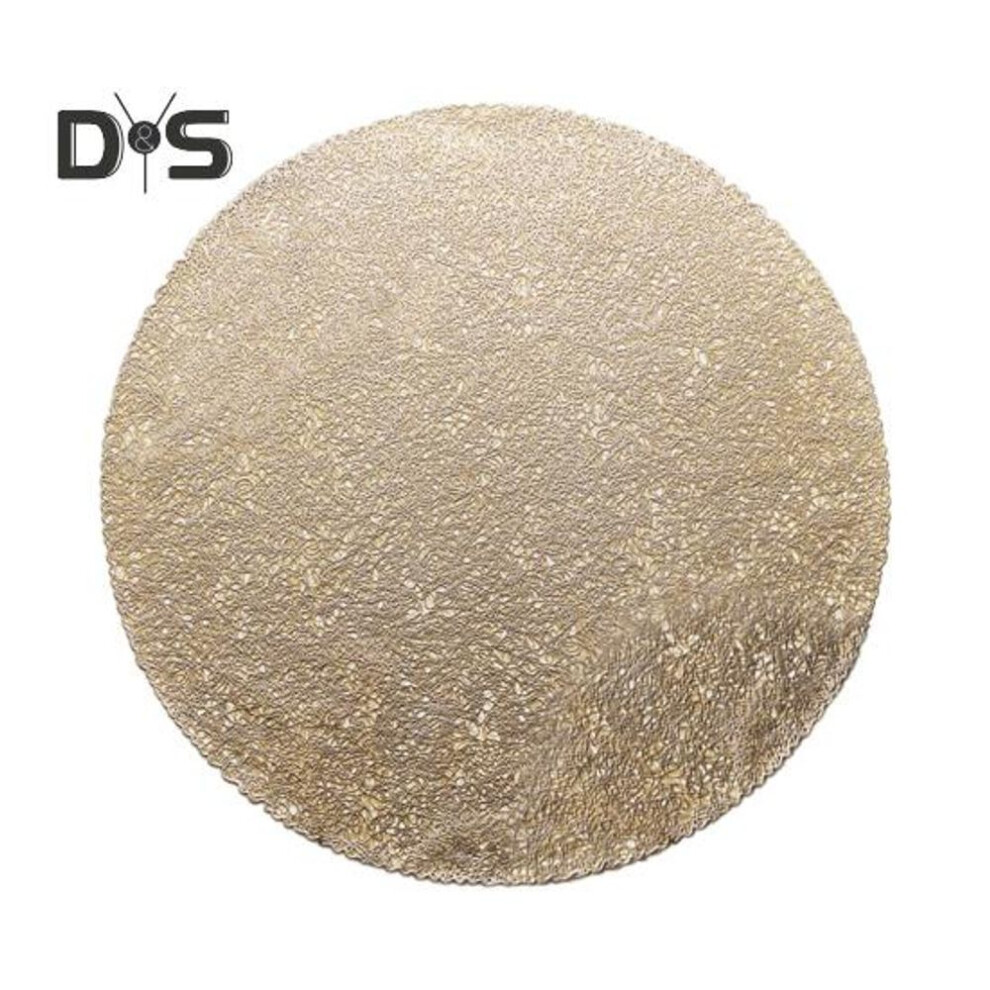 (golden) Pvc Woven Table Mat Round Placemats Heat Resistant Wear-resistant Bowl Pads Drink Cup Coasters For Dining Home Kitchen