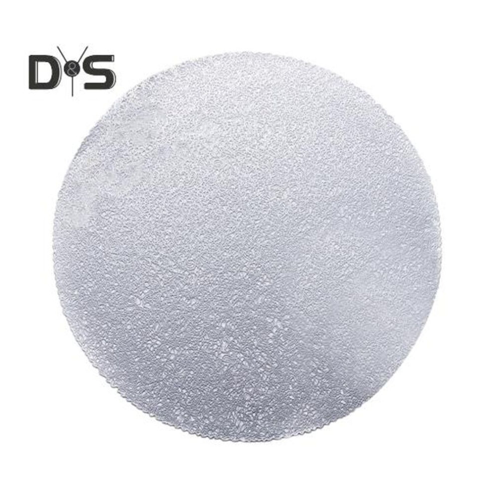 (silver) Pvc Woven Table Mat Round Placemats Heat Resistant Wear-resistant Bowl Pads Drink Cup Coasters For Dining Home Kitchen
