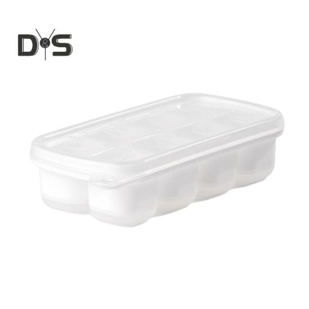 (white) Ice Tray With Lid 8-cavity Easy-release Mini Stackable Ice Mold Multi-purpose Ice Tray For Iced Coffee Whiskey Beverages Cocktails