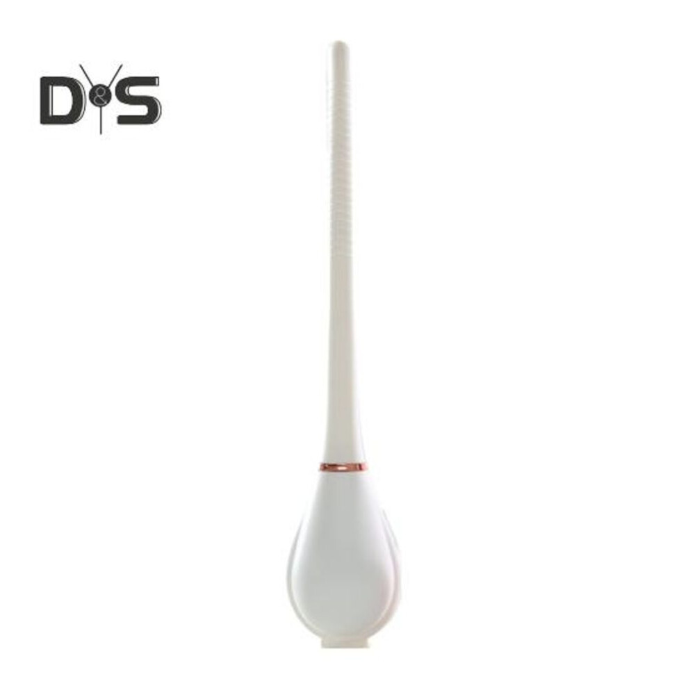 (white) Silicone Toilet Bowl Brush Holder Set Wall Mounted Modern Flexible Rubber Bathroom Scrubber No Hair Tangling Cleaning Brushes