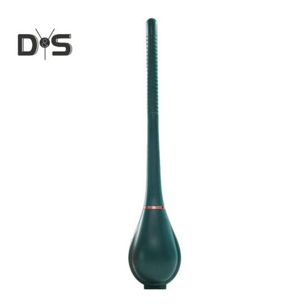 (cyan) Silicone Toilet Bowl Brush Holder Set Wall Mounted Modern Flexible Rubber Bathroom Scrubber No Hair Tangling Cleaning Brushes