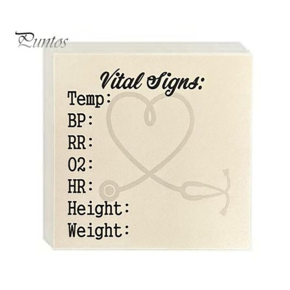 50 Sheets Vital Signs Sticky Notes Square Nurse Notepad Vital Signs Log Notepad Health Monitoring Notepad With Height And Weight For Hospital School