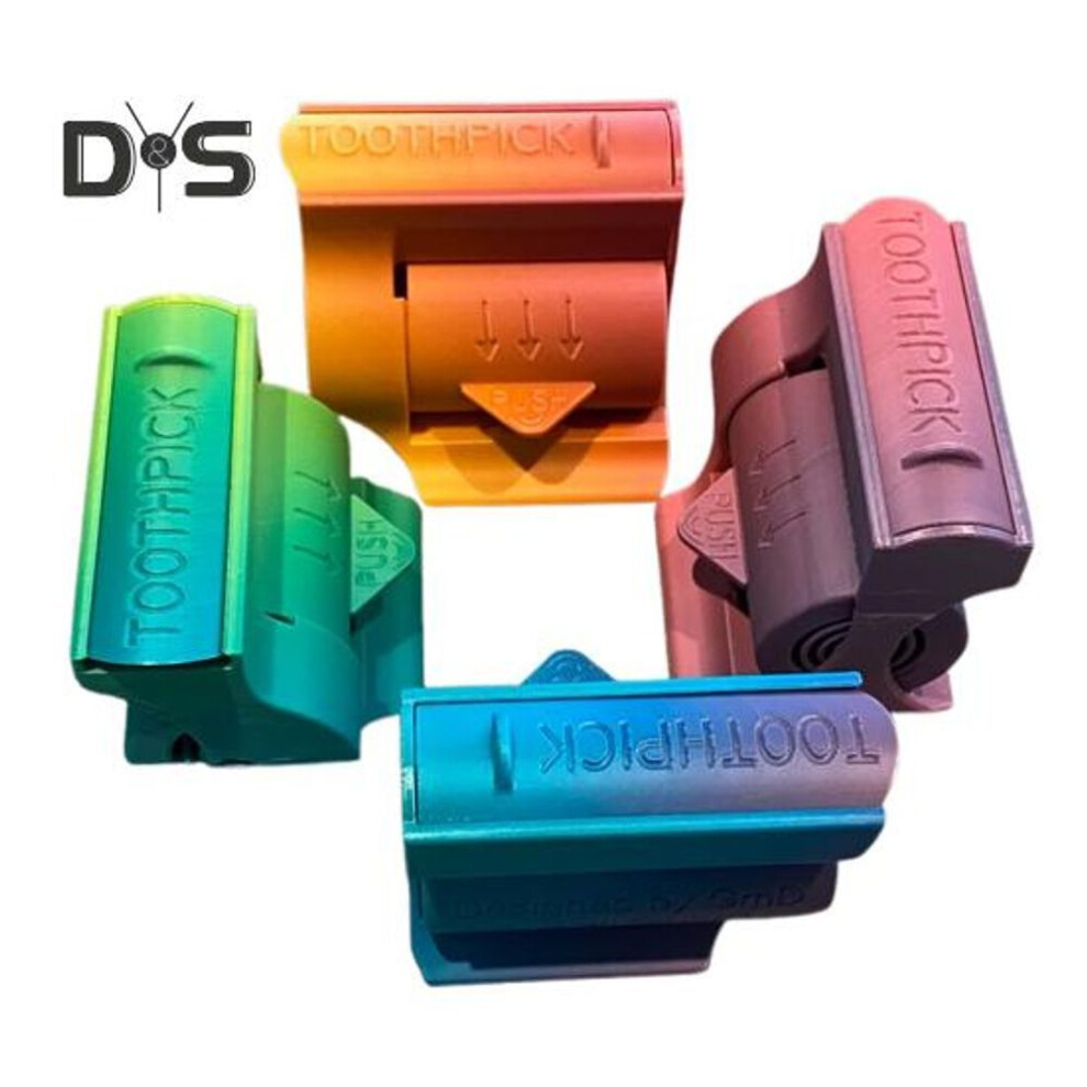 3D Printed Toothpick Dispenser With Sliding Cover Push Toothpick Holder Portable Home Office Restaurant Desktop Toothpick Organizer Container