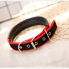 (Black Red,XXL)Collar ajustable de nailon con hebilla de metal de alta resistencia collar acolchado suave para mascotas