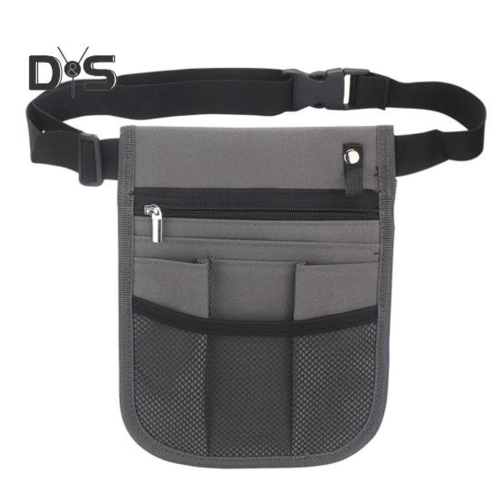 (grey) Nurse Fanny Pack Multi-pockets Waterproof Zipper Buckle Adjustable Oxford Cloth Nursing Tools Waist Belt Bag Hospital Supplies