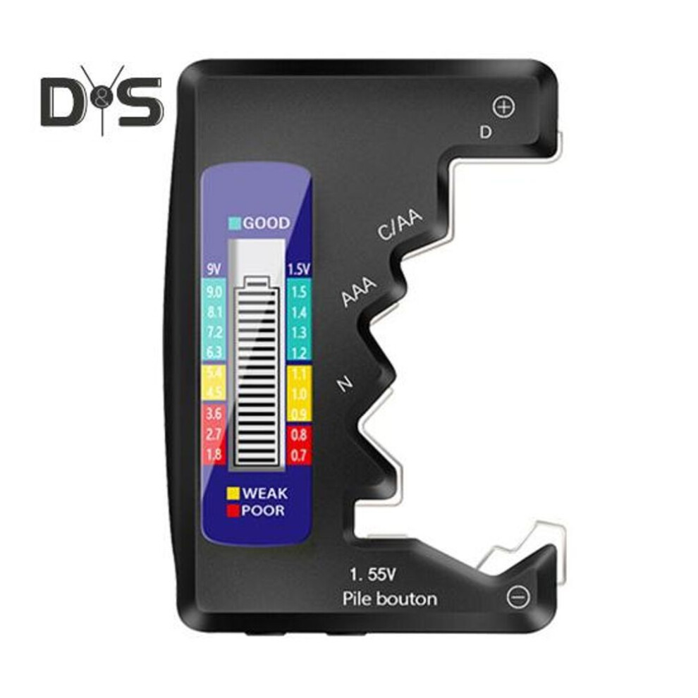 (black) Battery Tester Lcd Display Power Indicator No Batteries Required Aaa Aa 9v Battery Detector Home Use