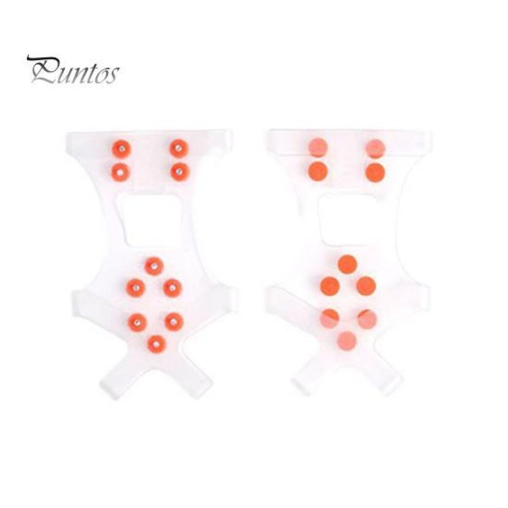 (as the picture, M) 1 Pair Shoes Crampons with 10 Stainless Steel Teeth Non-slip Shoes Covers Spikes Snow Traction Ice Cleat Outdoor Walking Climbing Hiking Winter Boots