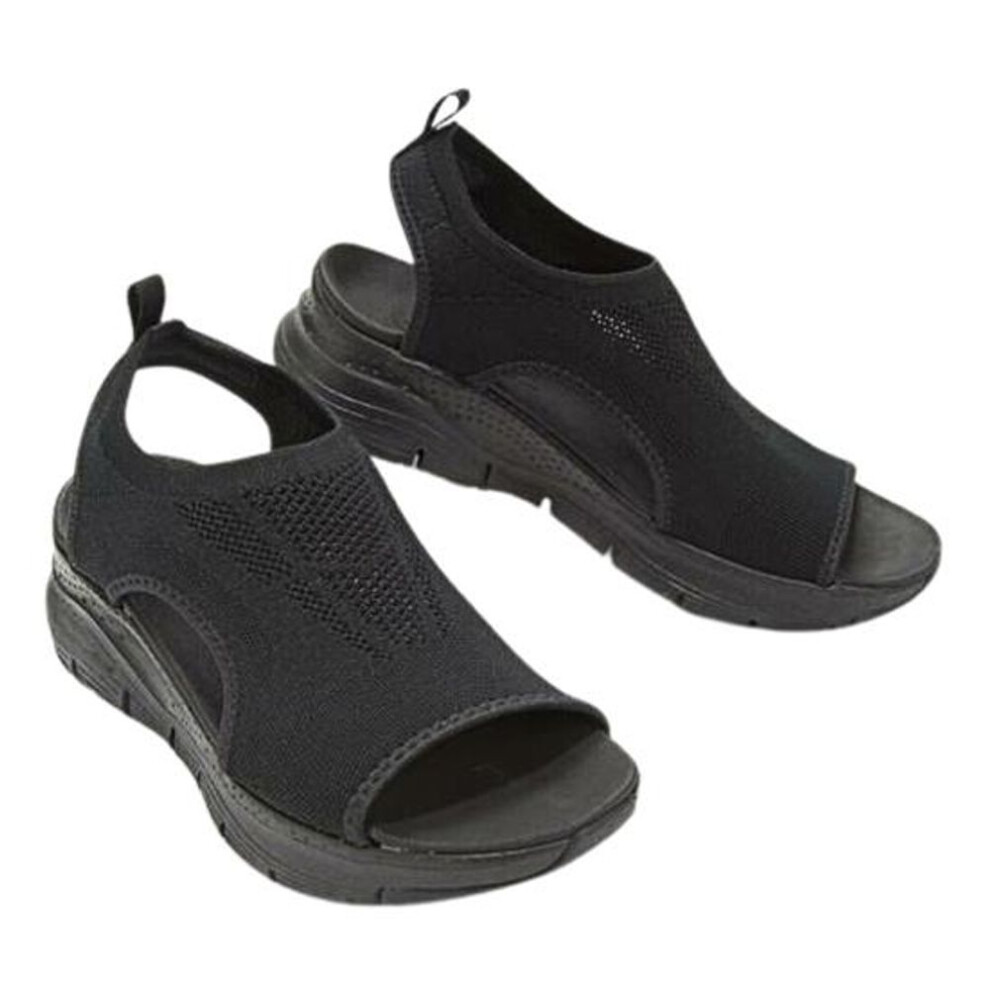 (black, 39) Plus Size Women's Shoes Summer 2023 Comfort Casual Sport Sandals Women Beach Wedge Sandals Women Platform Sandals Roman Sandals