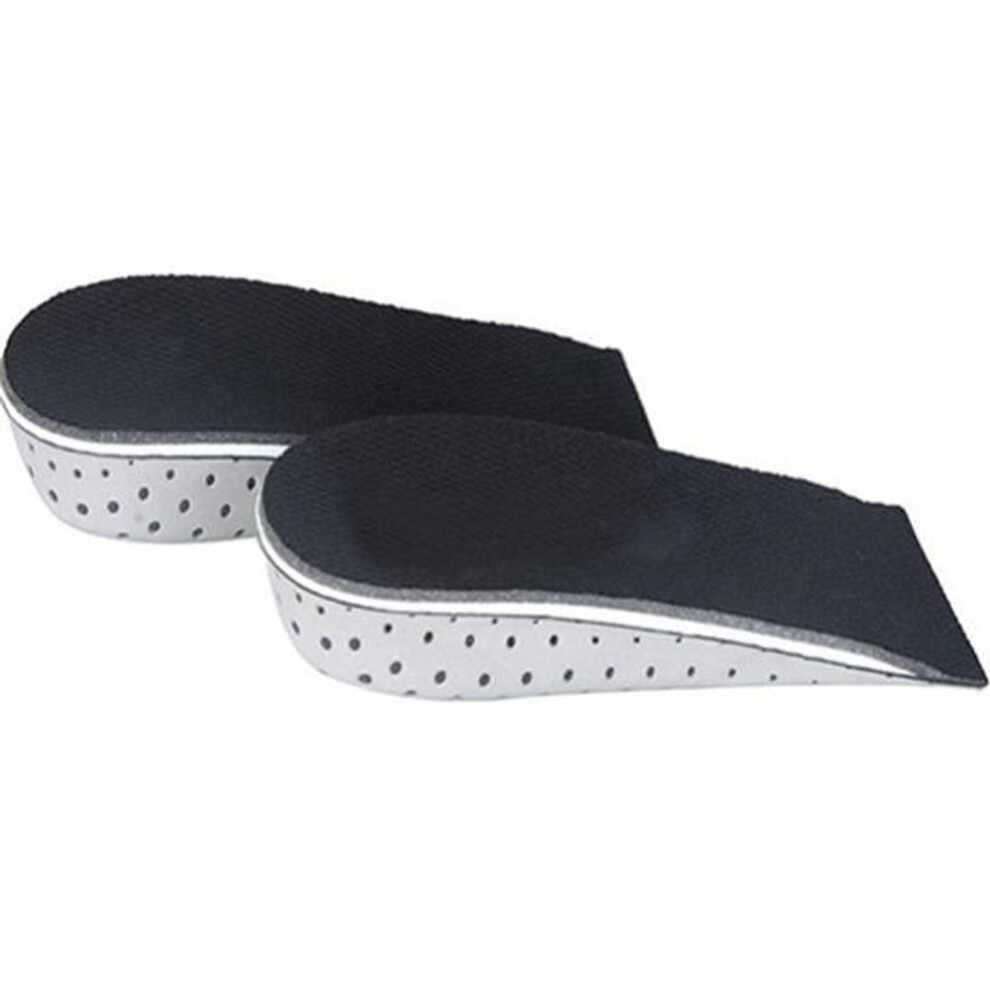 (black gray, 4.3 cm) 1Pair Unisex 2.3-4.3cm Memory Foam Height Increase Half Shoe Insoles Inserts