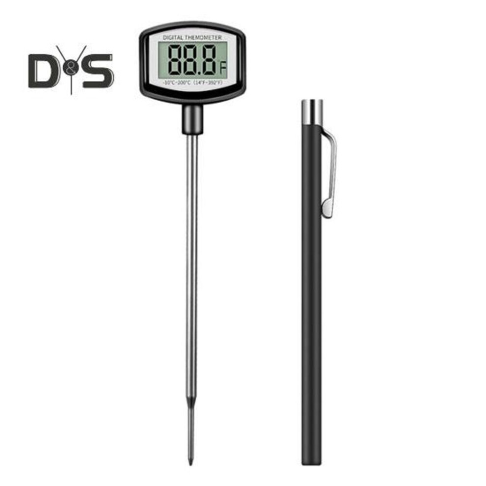 Kitchen Digital Thermometer Lcd Display Food Thermometer With Pot Clip Instant Read Thermometer With Stainless Steel Probe For Cooking Baking Candy