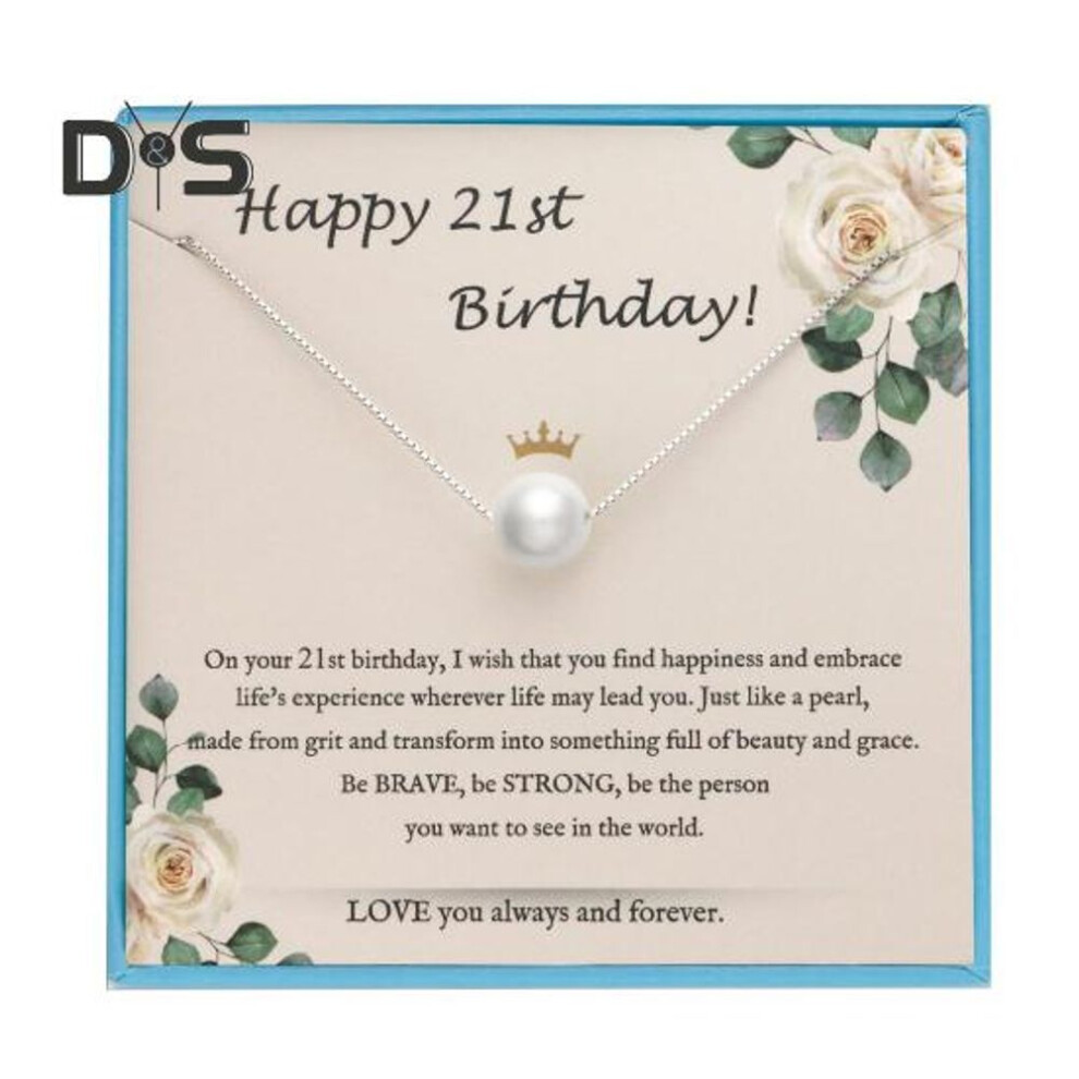 (as the picture, A) Pink Faux Pearl Necklace Birthday Gifts Happy 7th 9th 10th 13th 16th 18th 21st Birthday Gift for Teens Girls