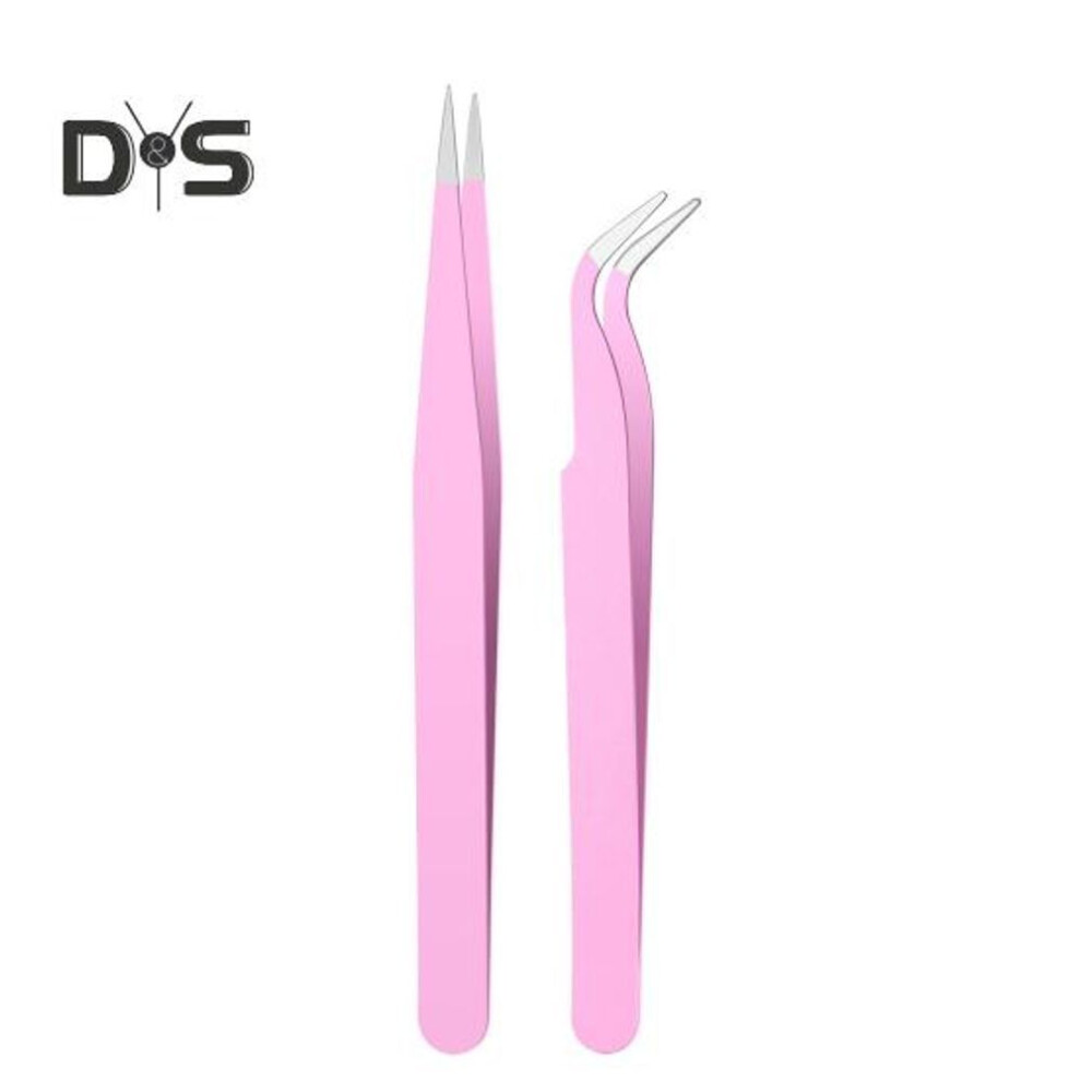 (pink) 1 Set Sticker Tweezers Durable Labor-saving Highly Resilient Tight Clamping Manicure Scrapbooking Nail Art Tweezers Manicure Store