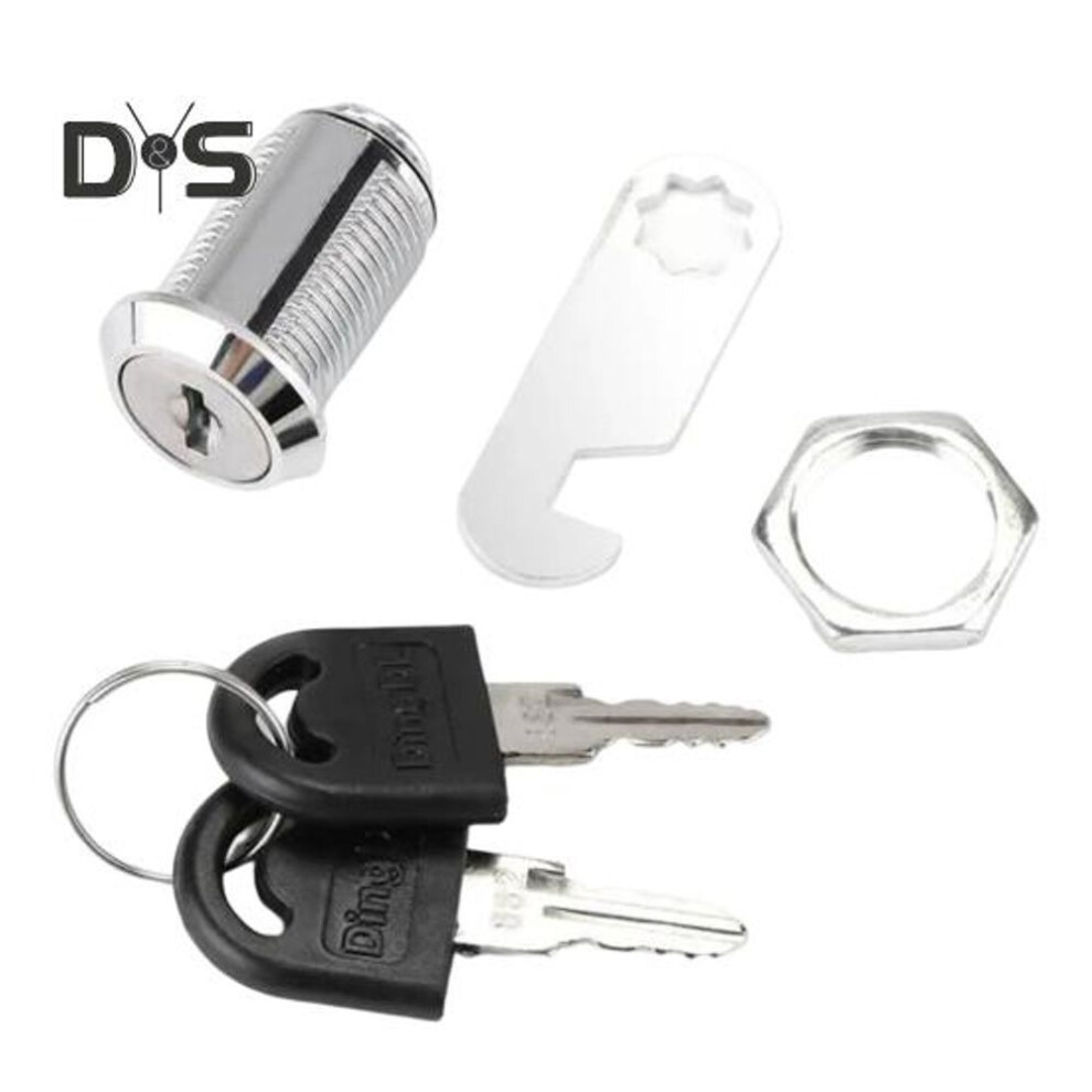 (as the picture, 20mm) File Cabinet Lock Rust Resistant Easy To Install Sturdy Wide Application Simple Operation Anti-theft Zinc Alloy Single-opening Cam Lock Home Supply
