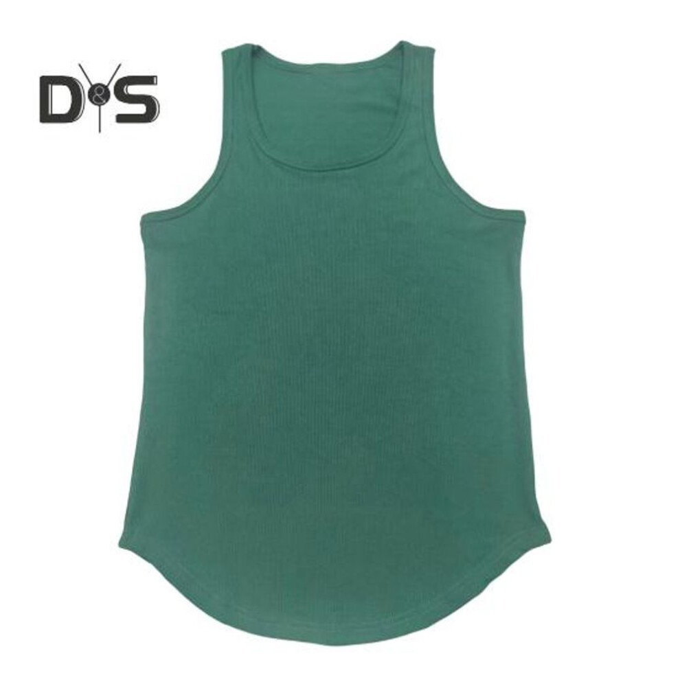 (XXL, green) Women Vest Round Neck Sleeveless Wide Shoulder Straps Tank Tops Solid Color Slim Fit Ribbed Breathable Vest