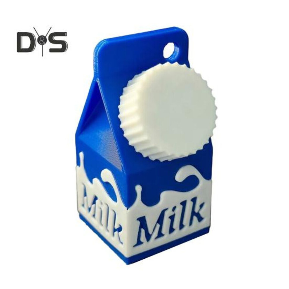 (white,blue, 1pc) Milk Carton Pill Holder Mini Milk Carton Keychain Pill Storage Bottle for Lactose Intolerant Backpack Purse Handbag