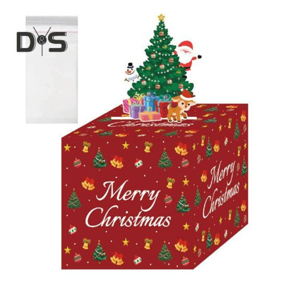 Christmas Money Box for Cash Gift Pull DIY Surprise Money Holder Xmas Tree Money Pull Box for Christmas Birthday Party Supplies