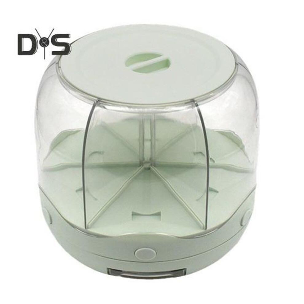6 Grid Rice Storage Container Large Capacity BPA Free Transparent 360- Degree Rotating Grain Bucket Dry Food Storage Container