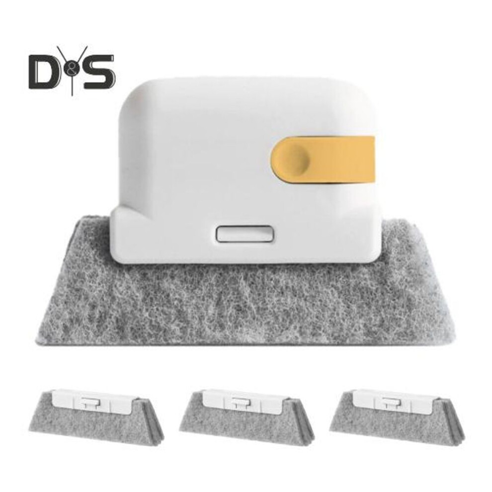 (yellow) Window Groove Cleaning Brush With Replaceable Sponge Window Cleaner Tool Set Sliding Door Cleaner Removable Sponge Window Cleaner
