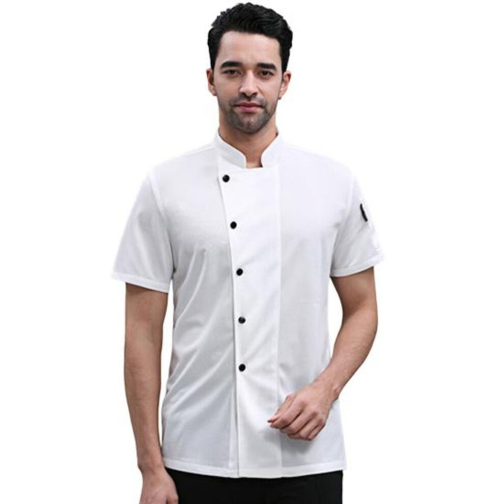 (white, XL) Washable Kitchen Overalls Breathable Trendy Restaurant Hotel Cooking Clothes