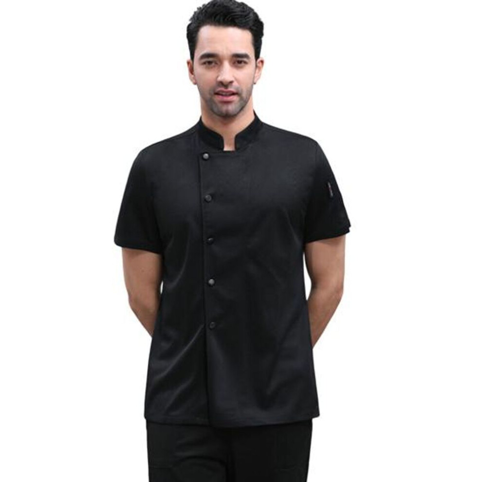 (black, XL) Washable Kitchen Overalls Breathable Trendy Restaurant Hotel Cooking Clothes