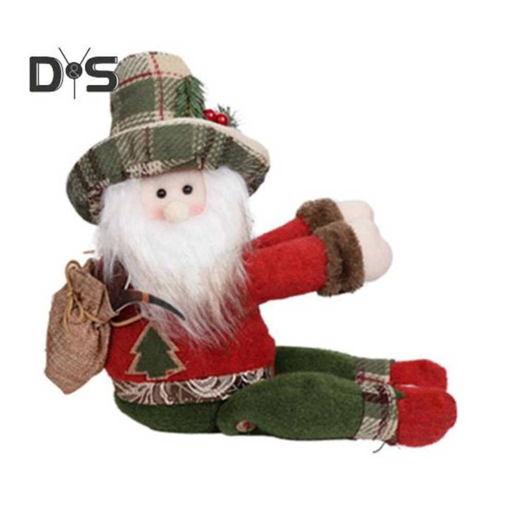 (as the picture, A) Christmas Curtain Buckle Plush Santa Claus Elk Snowman Curtain Tie Back Holdbacks for Home Office Parties Curtain Railing Tree