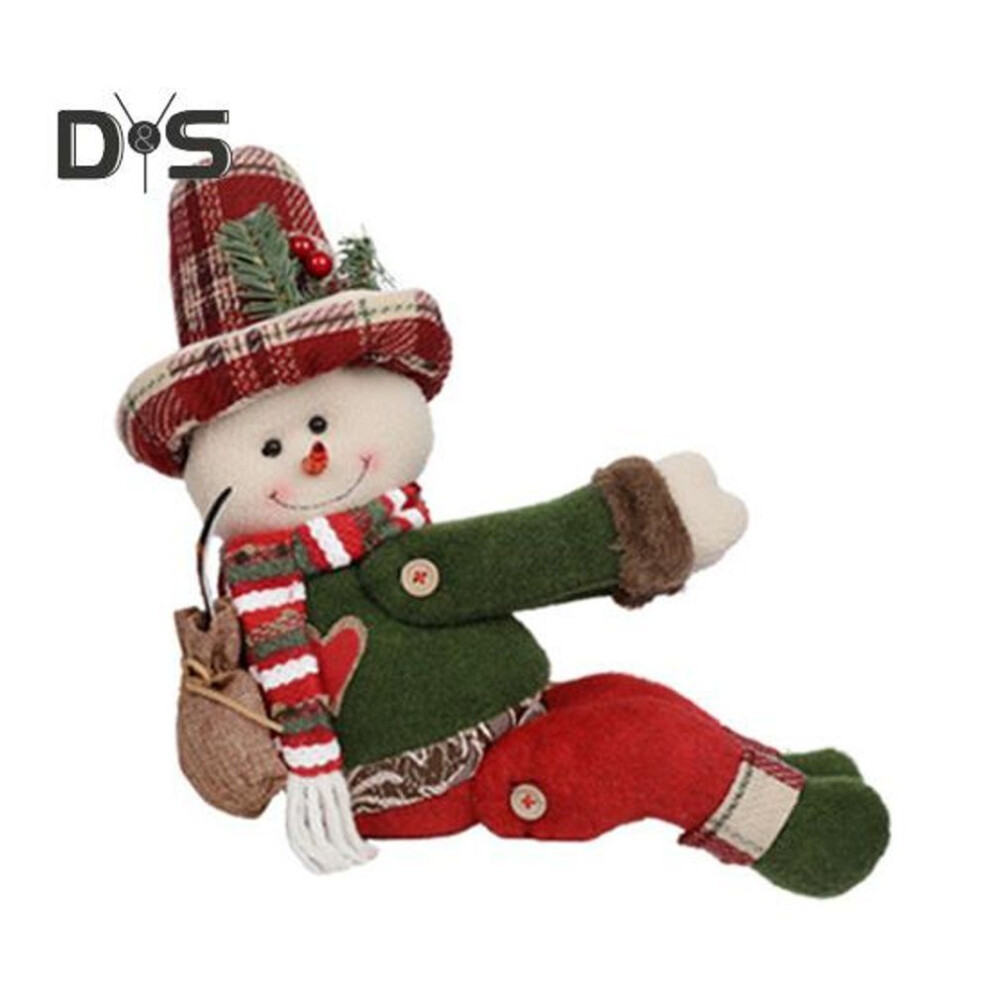 (as the picture, B) Christmas Curtain Buckle Plush Santa Claus Elk Snowman Curtain Tie Back Holdbacks for Home Office Parties Curtain Railing Tree