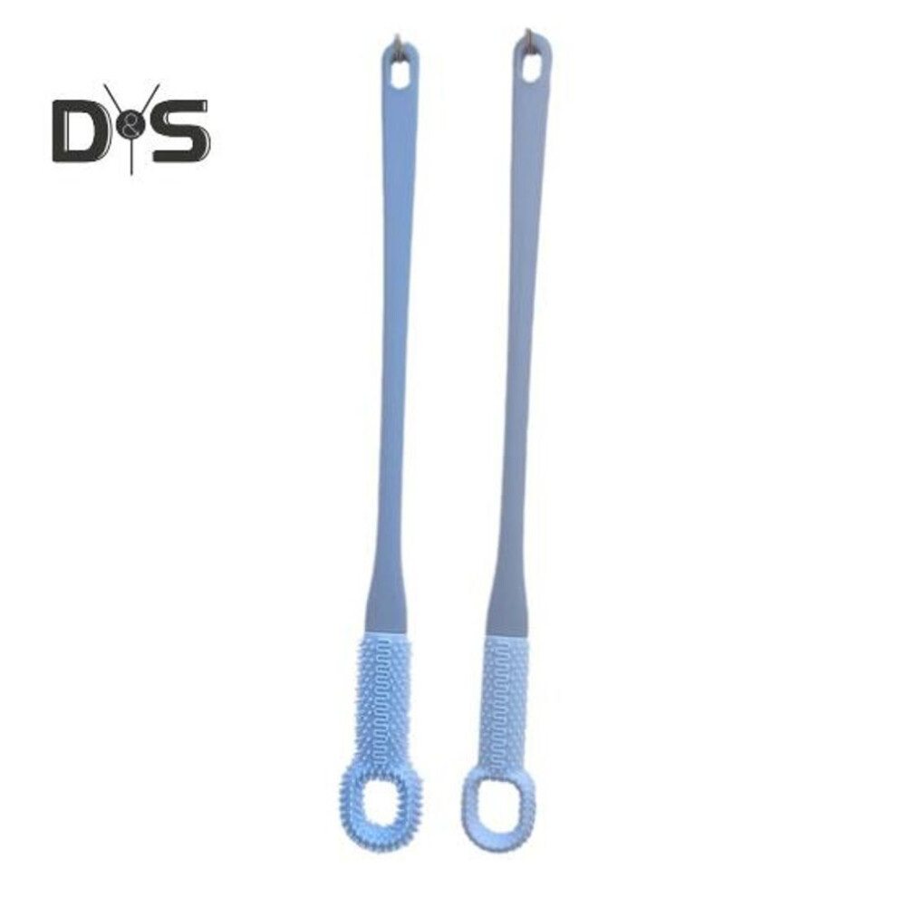 (as the picture, B) 2pcs Foot Cleaning Brush Set For Toe Seam Massage And Dead Skin Removal Long Handle Silicone Foot Brush And Toe Cleaning Brush Foot Scrubber Tool For