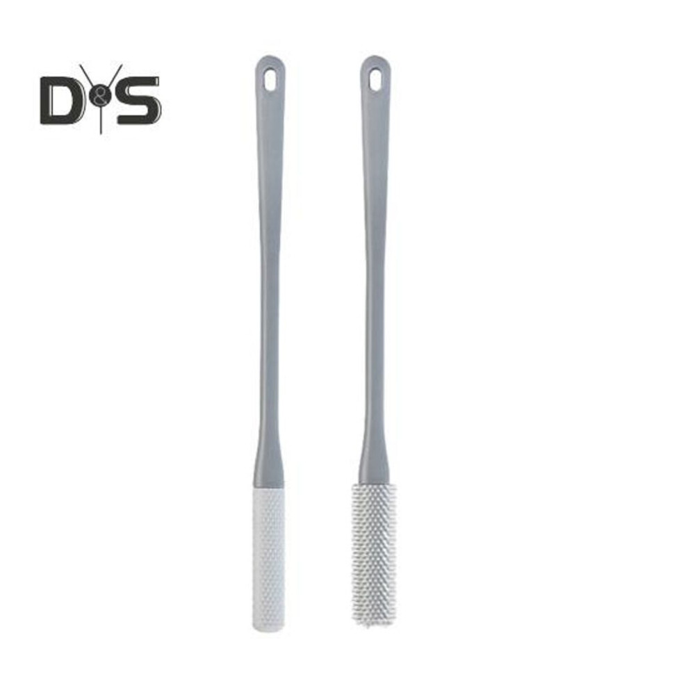 (grey) 2pcs Toe Gap Cleaning Brush Set Foot Scrubber With Long Handle Exfoliating Brush For Seniors Elderly