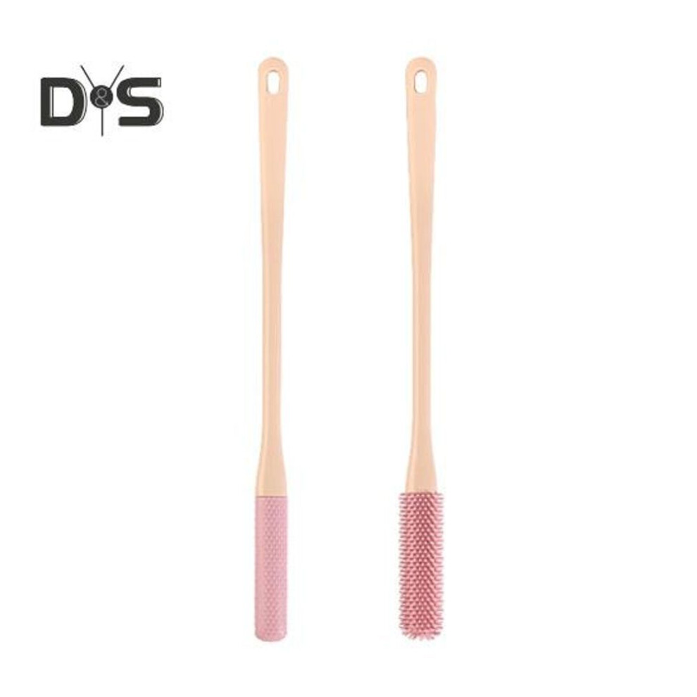 (pink) 2pcs Toe Gap Cleaning Brush Set Foot Scrubber With Long Handle Exfoliating Brush For Seniors Elderly