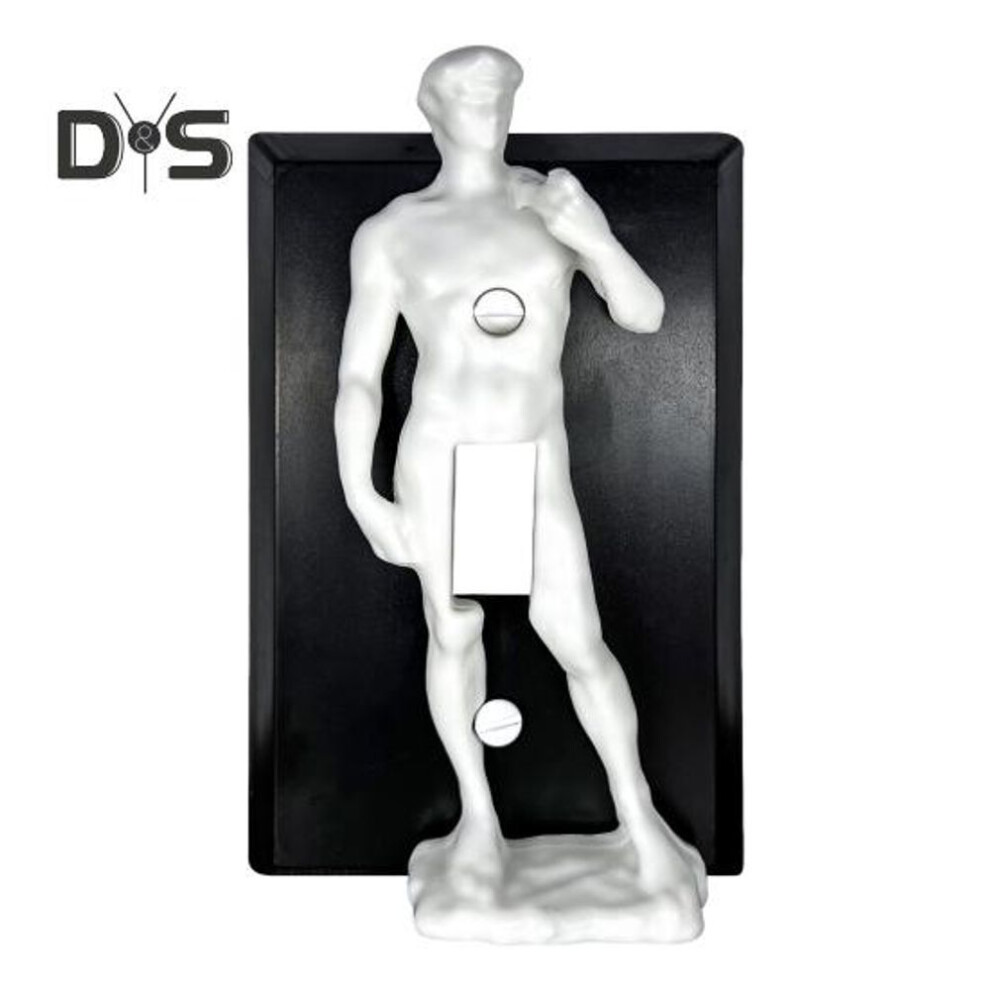 (black) Man Sculpture Outlet Wall Plate 3D Body Art Single Toggle Light Switch Plate Home Office Living Room Bathroom Kitchen Decorative Receptacle Outlet