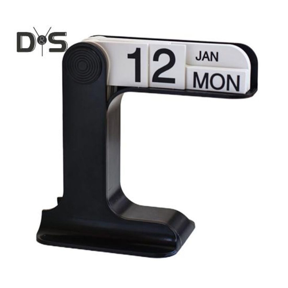 (black) Flip Perpetual Calendar 2024-2025 Plastic Desk Calendar Monthly Weekly Organizer Daily Schedule Planner Desktop Ornament Home Office Decor