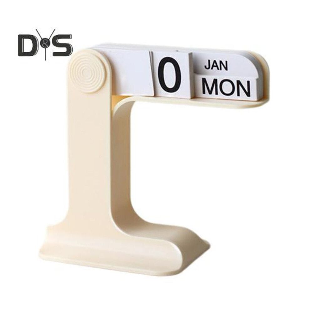 (white) Flip Perpetual Calendar 2024-2025 Plastic Desk Calendar Monthly Weekly Organizer Daily Schedule Planner Desktop Ornament Home Office Decor