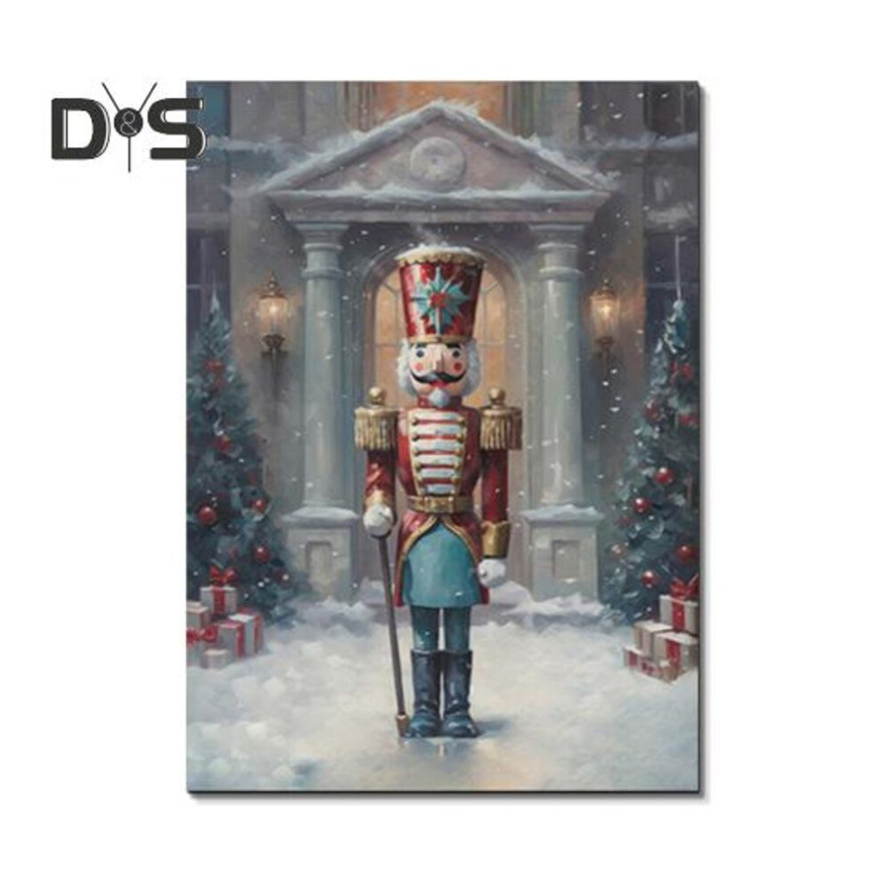 (as the picture, S D) Vintage Christmas Poster Unframed Wall Art Canvas Poster Santa Pine Tree Snowmen Festive Poster For Bedroom Living Room Dining Room