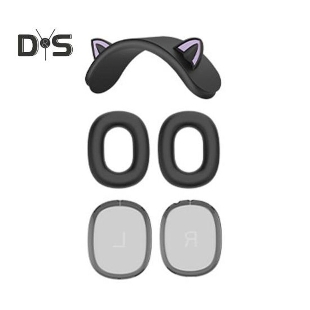 (black) Headphone Protective Cover 360-Degree Protection Anti-Slip Waterproof Easy to Install Silicone Protector Case for AirPods Max